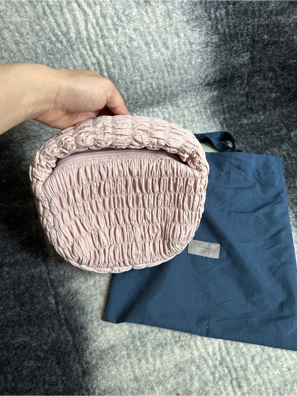 Women's Pink Smocked Bag